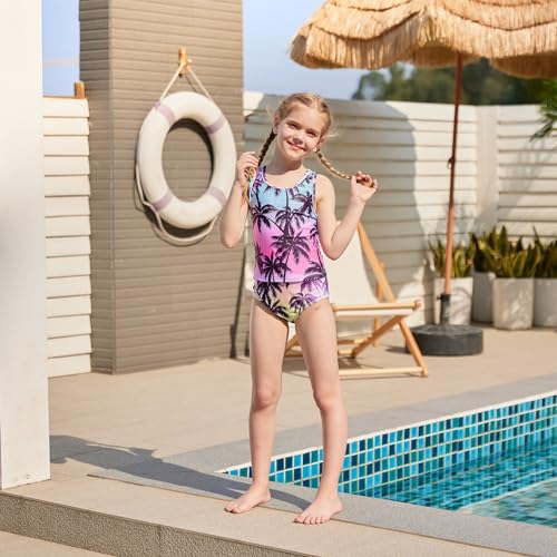 ALISISTER Girls Bathing Suit 3 Piece Hawaii Bikini Set Beach Swimsuit with Cover Up Skirt Sport Swimwear 8-9 Years
