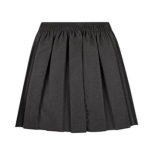 MOLLY MALOU Girls School Uniform Skirts Back to School Box Pleated Round Elasticated Skirts 2-16 Years (2-3 Years, Grey)