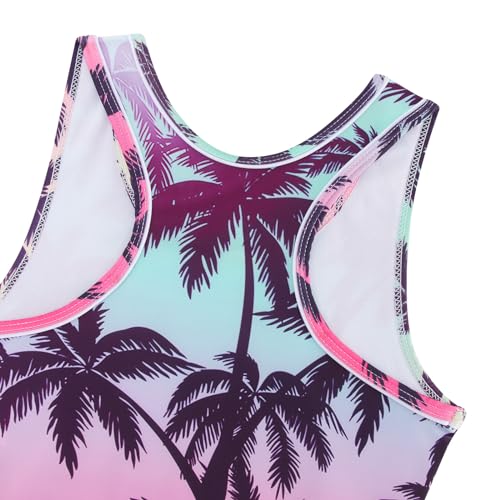 ALISISTER Girls Bathing Suit 3 Piece Hawaii Bikini Set Beach Swimsuit with Cover Up Skirt Sport Swimwear 8-9 Years