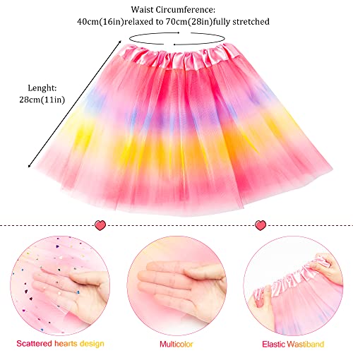 6PCS Girls Tutu Skirts Birthday Princess Party Favor Dress Skirt Set Ballet Layered Tulle Dance Skirts Dress Up Fancy Dress for Girls Parties Daliy Uses