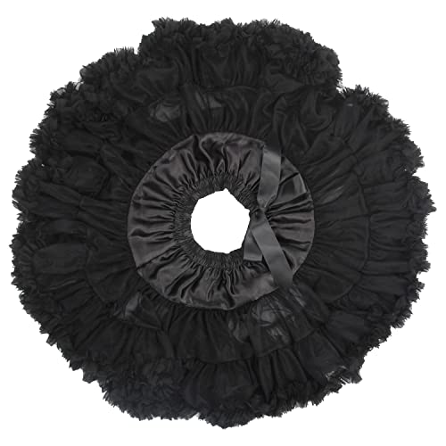 Discoball Girls Tutu Skirt Layered Ruffle Tulle Mini Ballet Skirt Princess Pettiskirt Ballet Dance Dress Daily Wear Costumes for 3-7 Years Girls Black