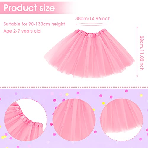WLLHYF Tutu Skirt 3 Layered Tulle Star Ballet Dance Skirts Toddler Baby Dress Christmas Festive Dress Up Costume Birthday Princess Party Fancy Dress for Girls 2-7 Years (Pink)