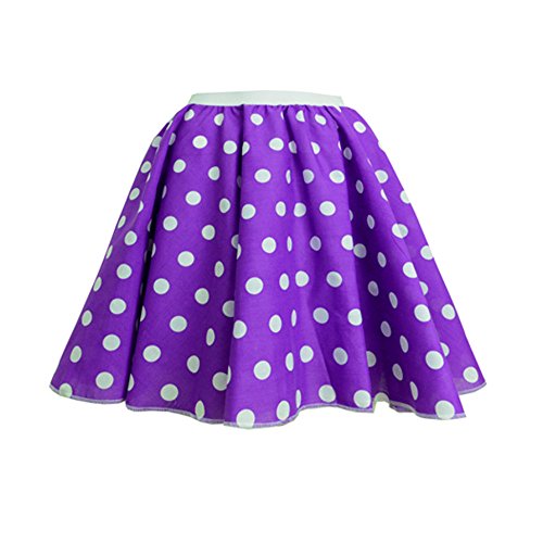 Children's Polka Dot Skirt Rock n Roll 50's/ 60's Style (1-3 yrs (18" Waist), Purple & White spot)