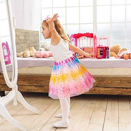 6PCS Girls Tutu Skirts Birthday Princess Party Favor Dress Skirt Set Ballet Layered Tulle Dance Skirts Dress Up Fancy Dress for Girls Parties Daliy Uses