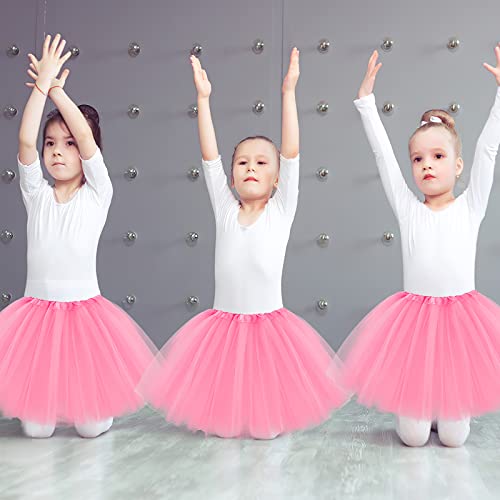 WLLHYF Tutu Skirt 3 Layered Tulle Star Ballet Dance Skirts Toddler Baby Dress Christmas Festive Dress Up Costume Birthday Princess Party Fancy Dress for Girls 2-7 Years (Pink)