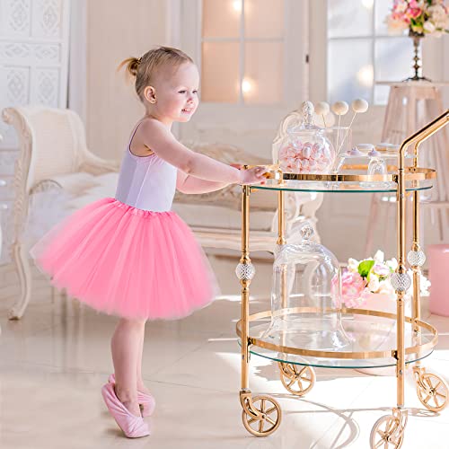 WLLHYF Tutu Skirt 3 Layered Tulle Star Ballet Dance Skirts Toddler Baby Dress Christmas Festive Dress Up Costume Birthday Princess Party Fancy Dress for Girls 2-7 Years (Pink)