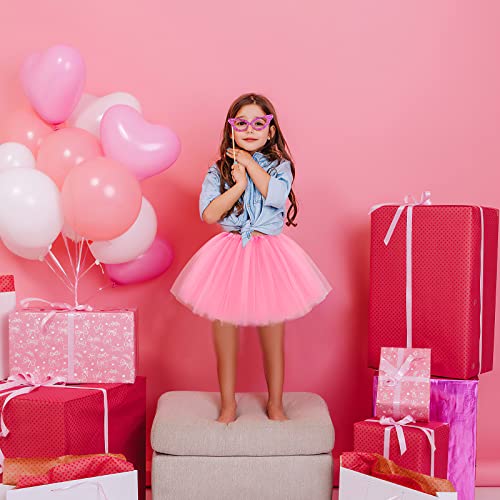 WLLHYF Tutu Skirt 3 Layered Tulle Star Ballet Dance Skirts Toddler Baby Dress Christmas Festive Dress Up Costume Birthday Princess Party Fancy Dress for Girls 2-7 Years (Pink)