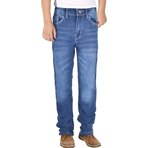 A2Z Kids Boys Relaxed Straight Fit Boot Cut Jeans for Teens Stretchy - Jeans JN63 Mid Blue 9-10