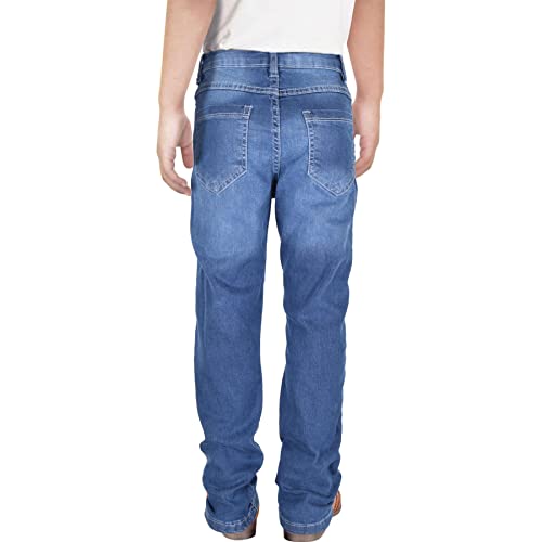 A2Z Kids Boys Relaxed Straight Fit Boot Cut Jeans for Teens Stretchy - Jeans JN63 Mid Blue 9-10