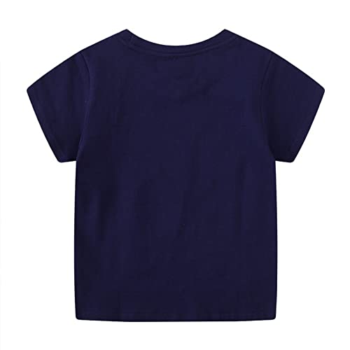 PythJooh Toddler Boy Glow in The Dark Shirt Kids Cartoon Dinosaurs Sharks Short Sleeve T-Shirt Tops for 1-7Years