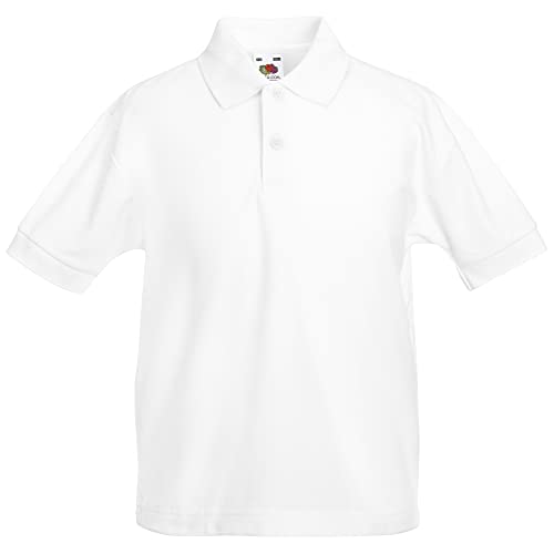 Fruit of the Loom Boys' Blouse Polo Shirt white Bianco 9-11 Years