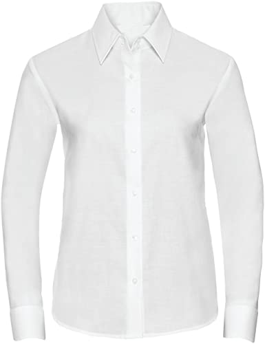 STREETWISE CLOTHING QUALITY CASUAL WEAR Twin Pack Girls School Shirt - Classic Collar Long Sleeve Polycotton Blouse School Uniform Shirt Easy Care - Age 13-14 Years, White