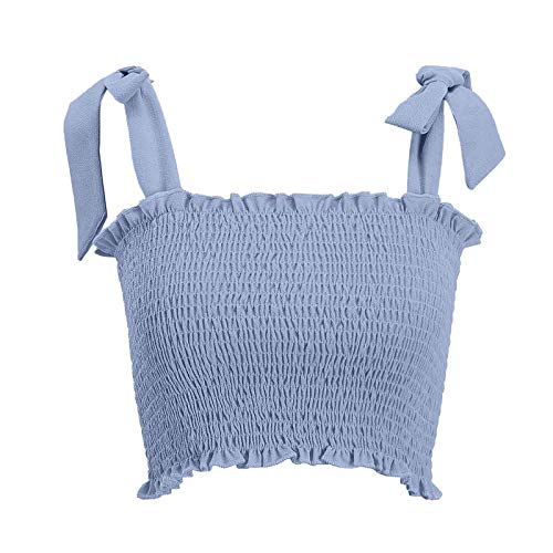 Womens Cute Summer Crop Top Teen Girls Square Neck Sexy Sleeveless Trendy Cropped Tank Tops - Women Sexy Corset Tops Tank Tops Summer Sleeveless Basic Cami Top Shirt Slim Blouses Beach Cami Vest