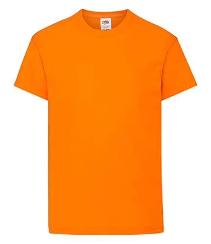 New Fruit of the Loom Childrens Kids Value Cotton T Shirt Orange 7/8