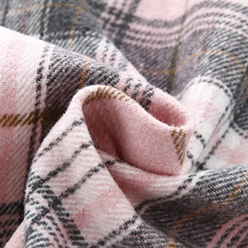 Qiraoxy Kids Toddler Boys Girls Plaid Jacket Long Sleeve Button Shirts Coats Blouse Jacket Cotton Warm Tops Jacket Fall Winter Clothes Outfits 2-8 Years