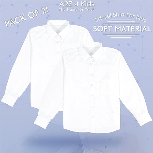 A2Z 4 Kids Girls T Shirts Plain Summer Tank Top & Tees - Girls UF Shirt White 2 Pack 13-14