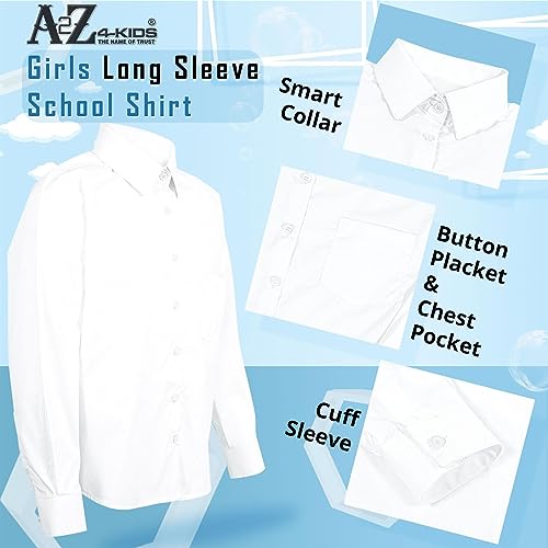 A2Z 4 Kids Girls T Shirts Plain Summer Tank Top & Tees - Girls UF Shirt White 2 Pack 13-14