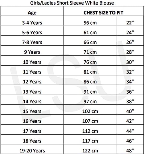 L S U Girls School Blouse School Uniform/Office Blouse,White, Short Sleeves Shirts Pack of 2 (40")