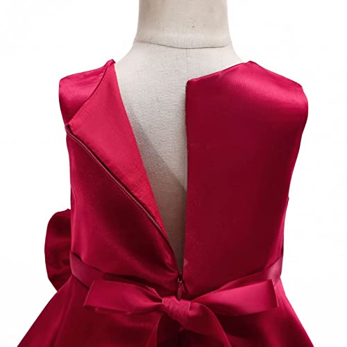 Cichic Flower Girl Dress Kids Party Dress for Bridesmaid Wedding Girls' Dresses Toddler Elegant Formal Girls Occasion Dresses Age 2-9 Years (3-4 Years,Red)
