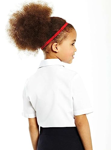 Non Iron Girls School Blouse Shirt Short Sleeve Easy Care Ages 3-18y