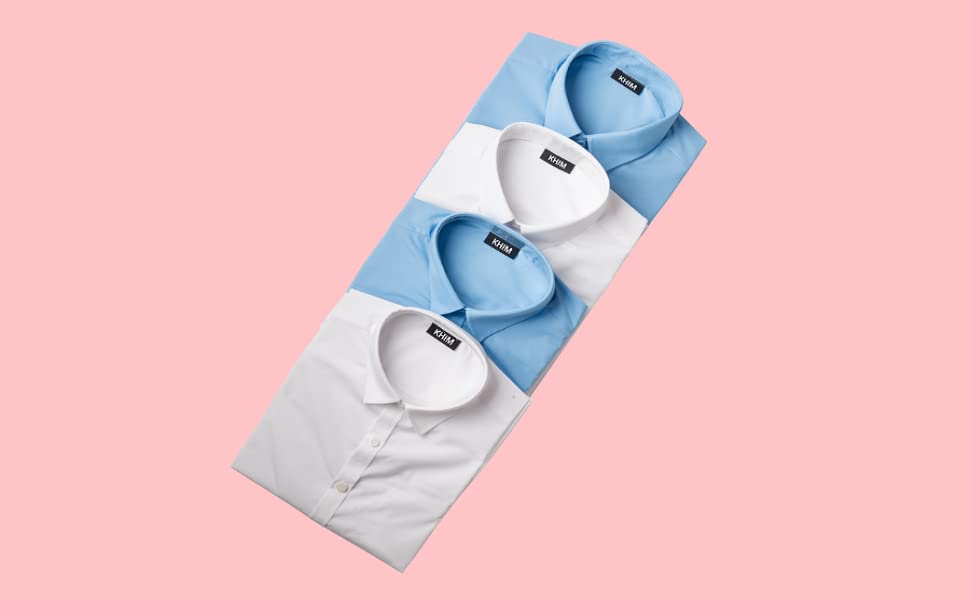 Kids Girls Full Sleeve Half Sleeve School Shirts Plain White Blue Dress Shirts Age 5 to 14 Years