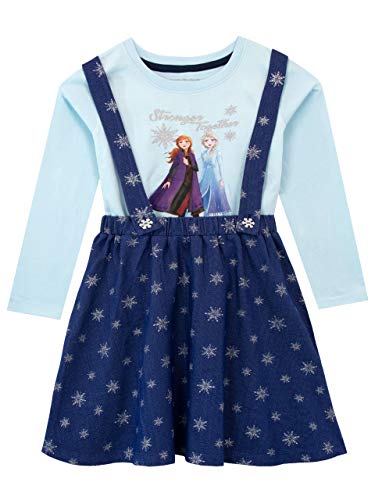 Disney Girls Frozen Pinafore Dress and Top Blue Age 4 to 5 Years