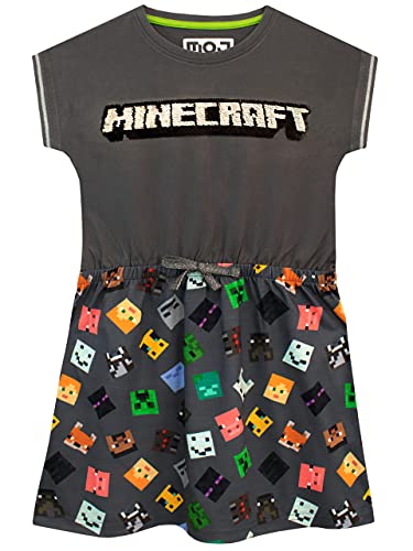 Minecraft Girls Dress Grey Age 6 to 7 Years