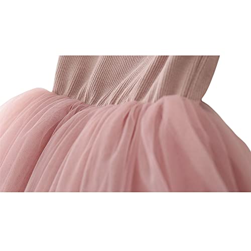 imKutie Baby Girl Tutu Dress Toddler Kids Sleeveless Fluffy Tulle Princess Dresses for 0-6Years Dusty Pink