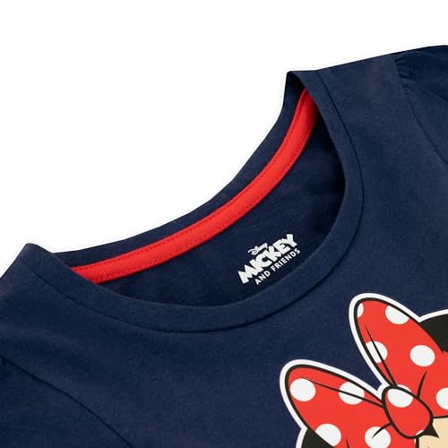DISNEY Minnie Mouse Dress | Minnie Mouse Dress for Girls | Girls Long Sleeve Dress | Ages 18 Months to 8 Years | Blue | 6-7 Years
