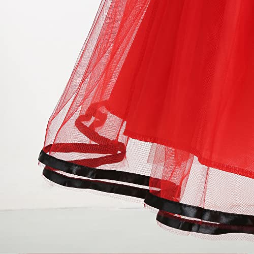 WIOLETA Girls Fancy Dress Polka Dot Costume with Mouse Ears Headband Mouse Dress Up Kids Mini Mouse Dress Up For Girls Child Birthday Dresses/Halloween Cosplay (100)