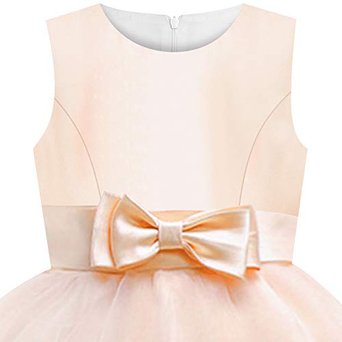 Sunny Fashion Girls Dress Sleeveless Champagne Ball Gown Wedding Party Pageant Age 6 Years