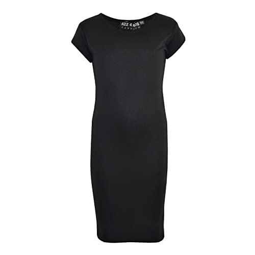 A2Z 4 Kids Bodycon Plain - New Midi Dress Black 11-12