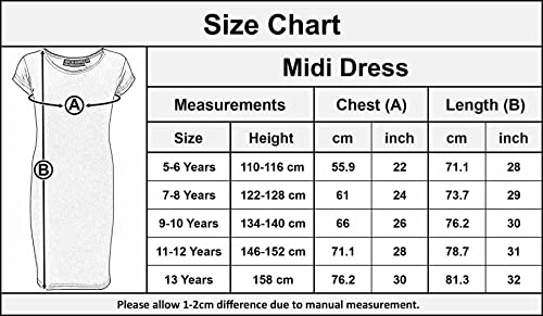 A2Z 4 Kids Bodycon Plain - New Midi Dress Black 11-12