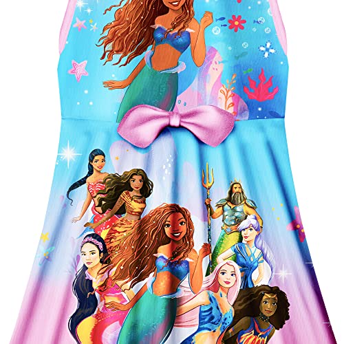 Aepotumn Girls Little Mermaid Princess Dress Ruffles Sleeve Mermaid Dress for Girls Birthday Carnival Wedding Cosplay Party Dresses Pink