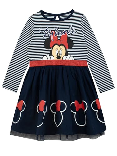 Disney Minnie Mouse Dress | Minnie Mouse Dress for Girls | Girls Long Sleeve Dress | Multicolour 2-3 Years Multicoloured