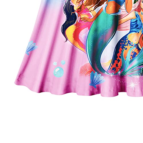 Aepotumn Girls Little Mermaid Princess Dress Ruffles Sleeve Mermaid Dress for Girls Birthday Carnival Wedding Cosplay Party Dresses Pink