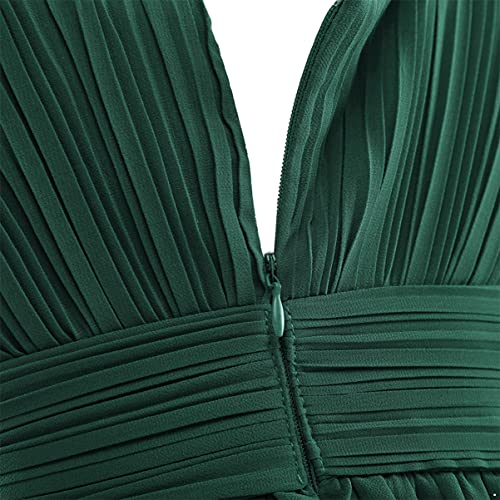 CHICTRY Kids Girls Pleated Waist Chiffon Wedding Bridesmaid Party Dance Prom Flower Dress Green 11-12 Years