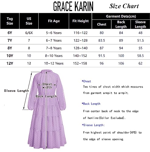 Girls Flowy Junior Bridesmaid Dress for Party Long Raglan Sleeves Swing Prom Dress for 7-8 Years Purple