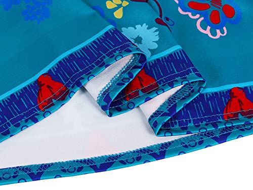 Berich Encanto Costume Mirabel Costume Fancy Dress with Earring Girls Dressing up Baby Summer Casual Dresses Child Birthday Theme Party Clothing Kids Halloween Cosplay Outfit 6-7 Years (White,130)