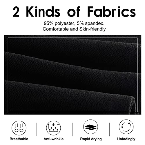 SFreeBo Dress for Girls 9-10 Party Dress Winter Black Round Neck Casual Party Dresses with 2 Side Pockets Flutter Long Sleeve Dress for Kids