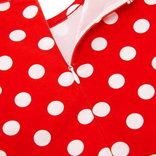 Girls Party Dress 9-10 Years Red Vintage Polka Dots Dresses Girls Summer Skate Dresses Girls Round Neck Short Sleeve Sundress