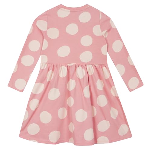 Bluey Dress | Polka Dot Girls Long Sleeve Dress | Cotton Winter Dress for Girls | Pink 4-5 Years