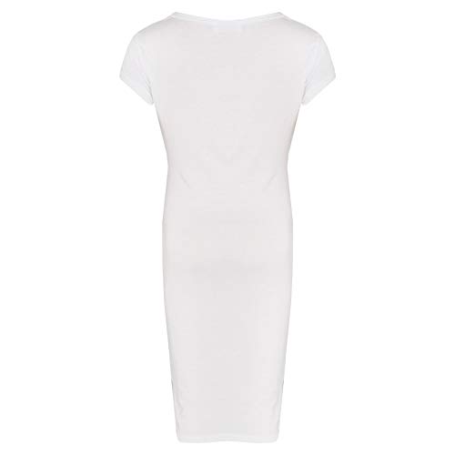 A2Z 4 Kids Girls Bodycon Plain - Midi Dress White 11-12