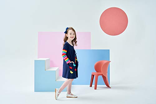 VIKITA Little Girls Cartoon Stripe Long Sleeve T-Shirt Dresses LH5805 6T