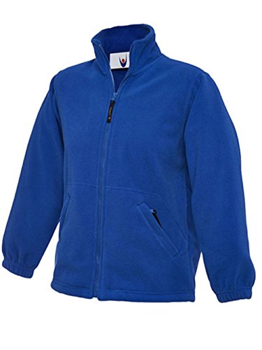 247-Clothing Childrens Fleece Jacket Premium Kids Uniform, Royal, Age 9-10 (to fit chest 30")