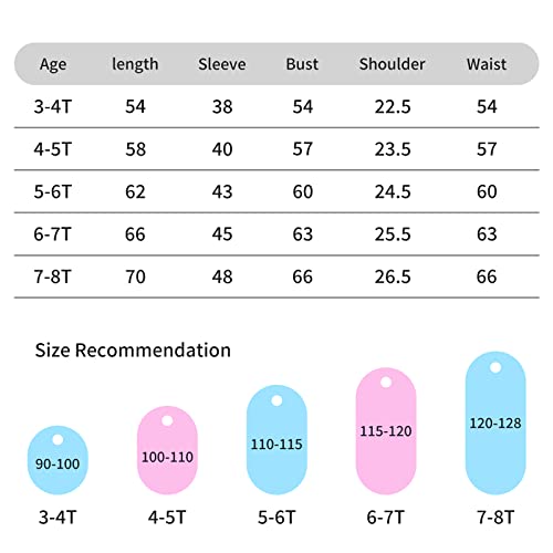 Girls Rainbow Long Sleeve T-Shirt Dresses Girl Dress 4-5years Blue Cotton Stripe Dress for Girls T-Shirt Dress with Large Pockets