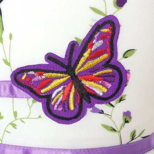 Sunny Fashion KP15 Girls Dress Purple Butterfly Flower Party, 11-12 Years, Purple White