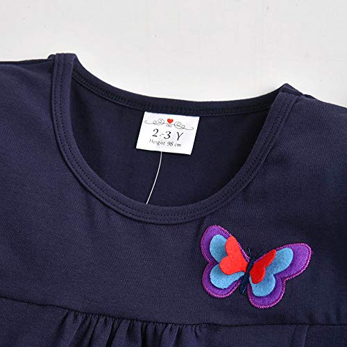 VIKITA Girls Dress Rainbow Long Sleeve Embroidery Star Age 4-5 Years Lh5808