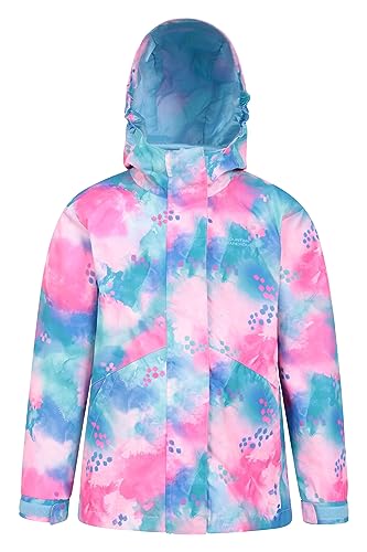 Mountain Warehouse Atom 3-in-1 Kids Waterproof Jacket - Taped Seams Rain Jacket, Detachable Hood, Stretch Cuffs, Microfleece, Antipill -Best for Spring Summer Blue Twilight 13 Years