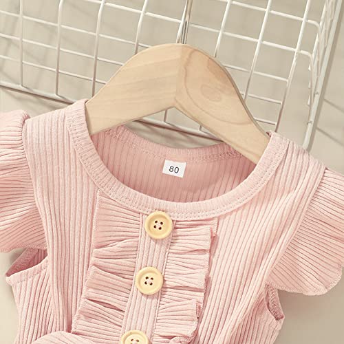imKutie Toddle Girls Dress, Baby Girl Ruffle Sleeve Floral Dresses Holiday Photography Casual Dress for Age 1-8 Years Pink